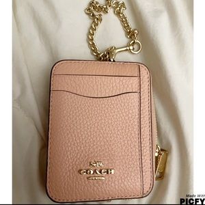 Coach Pebbled Leather Blush Small Wallet